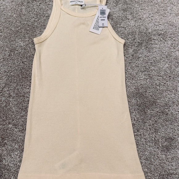 ***sold on MP***Denim forum Jane ribbed tank in lemonade NWT - Picture 4 of 4